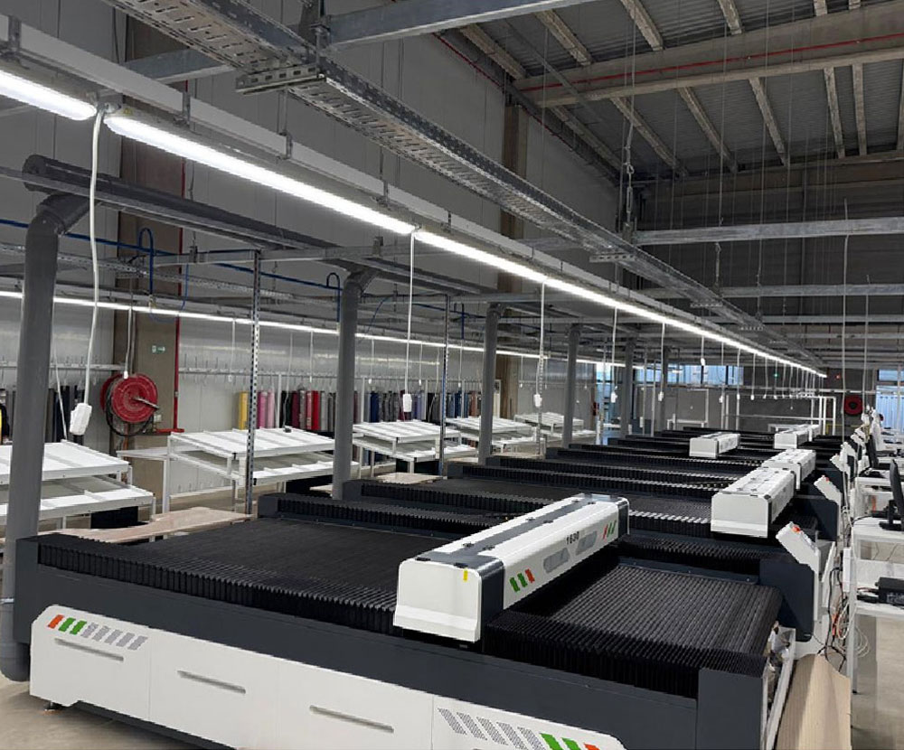 Automated fabric laser cutters in the workshop